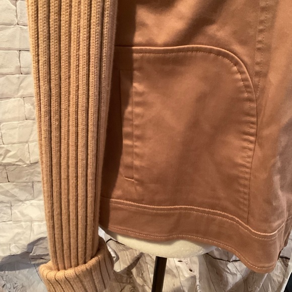 “RODIER” VINTAGE Blush/Salmon Colour Zip Up Knit Sleeved Cotton Blend Jacket. - Picture 12 of 15